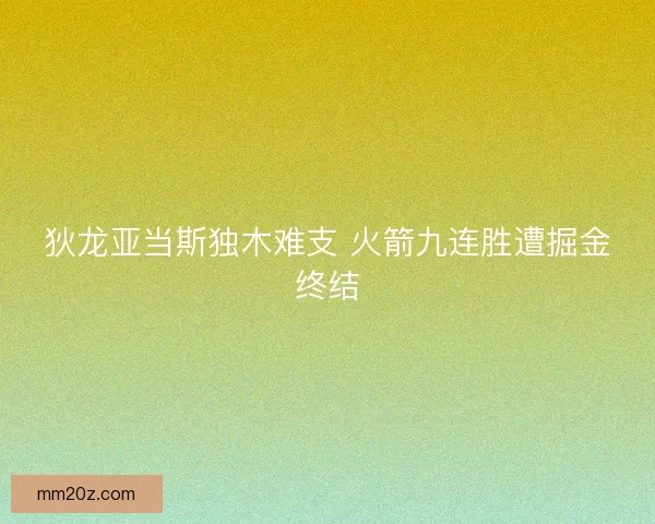 狄龙亚当斯独木难支 火箭九连胜遭掘金终结