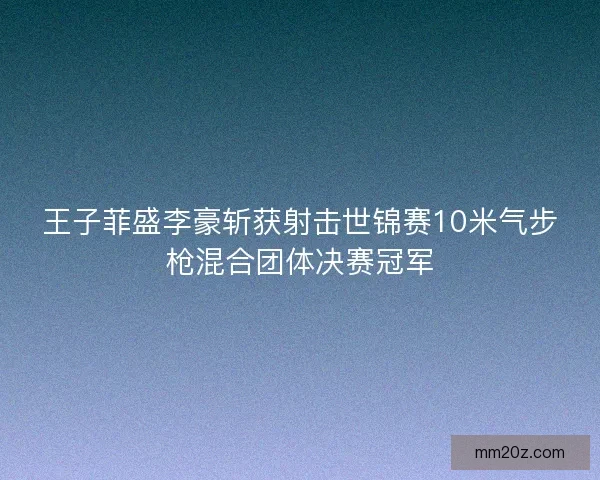 王子菲盛李豪斩获射击世锦赛10米气步枪混合团体决赛冠军