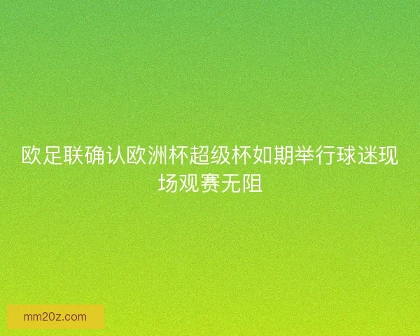欧足联确认欧洲杯超级杯如期举行球迷现场观赛无阻